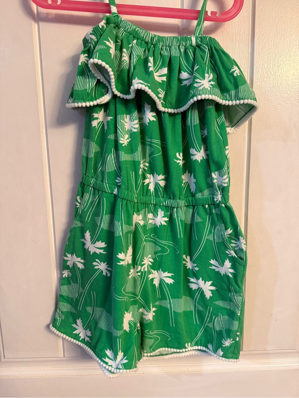 Harper Canyon Girls Green Tropical Print Ruffle Romper